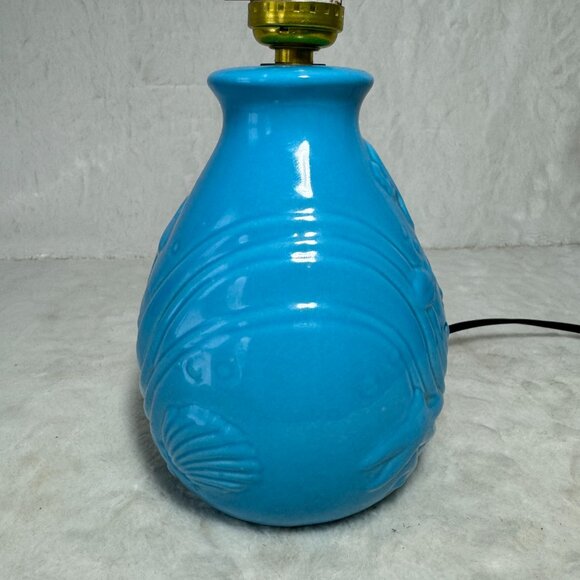 Disney Vintage Little Mermaid Lamp Blue Ceramic 1989 Base only no Shade - Picture 4 of 10